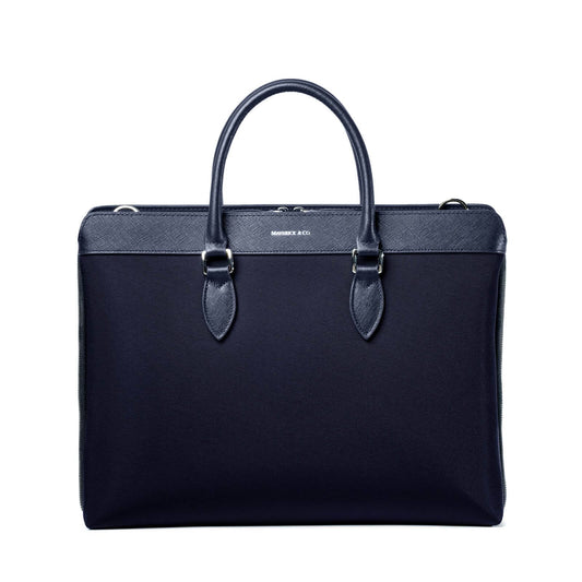 . Alpha Nylon Briefcase In Black