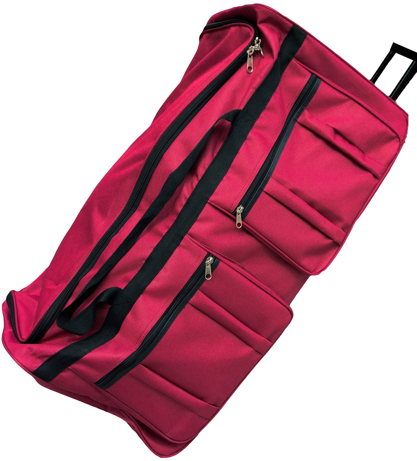 36-Inch Rolling Duffle Bag With Wheels, Luggage Bag, Hockey Bag, Xl Duffle Bag With Rollers, Heavy Duty (Fuchsia)