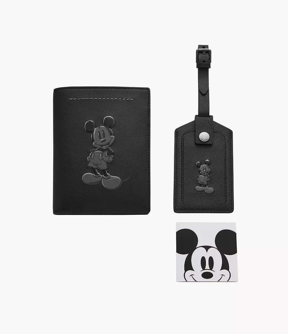 X Disney Special Edition Passport Case And Luggage Tag Gift Set - Black