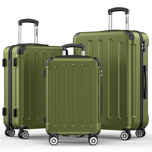 3 Piece Luggage Sets Hardshell Hardside Tsa Lock Lightweight Durable Spinner Wheels Suitcase