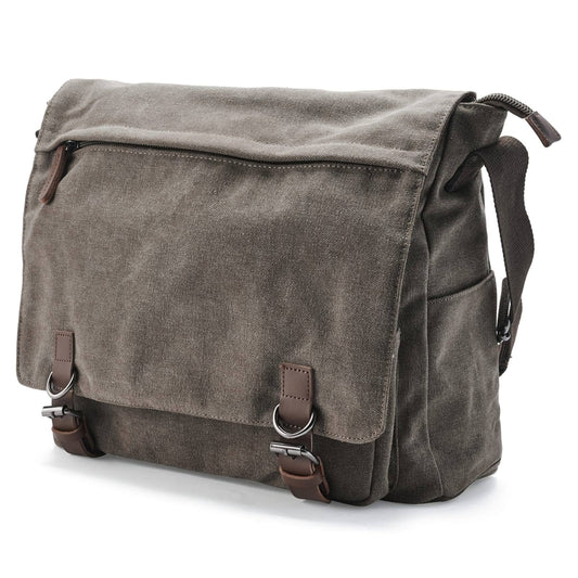 Yellow Canvas Messenger Bag - For Men -