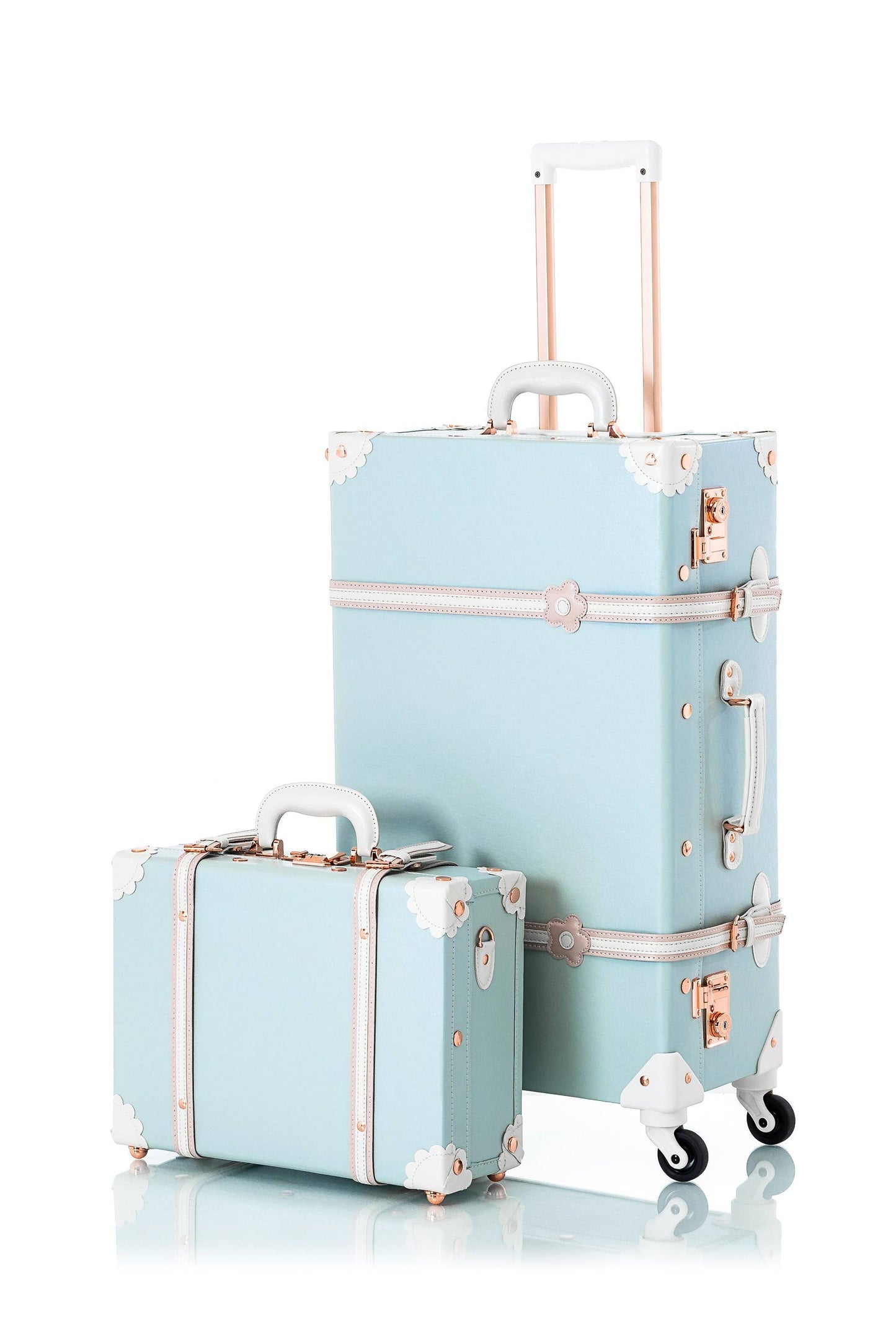 2 Pieces Luggage Set - Beige Florals 13 & 20