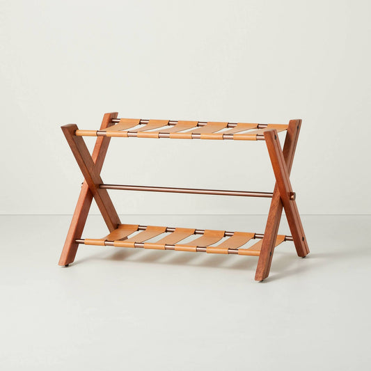 Wood & Metal Luggage Rack Tan/Brown - Hearth & Hand With Magnolia