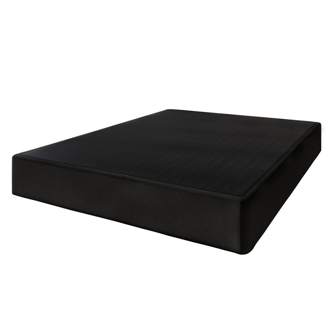 8 Wood Box Spring With Black Linen Cover Alwyn Home