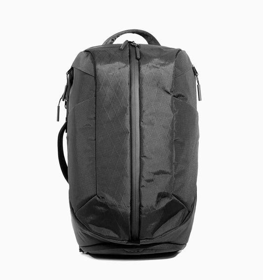 Water Resistant Nylon Duffle Backpack In Black