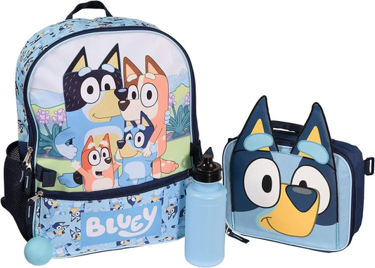 4 Piece Backpack Set For Pre-School Girls & Boys, Kids 16 Inch School Bag With Front Zip Pocket, Blue, Kids Unisex, Size: One Size