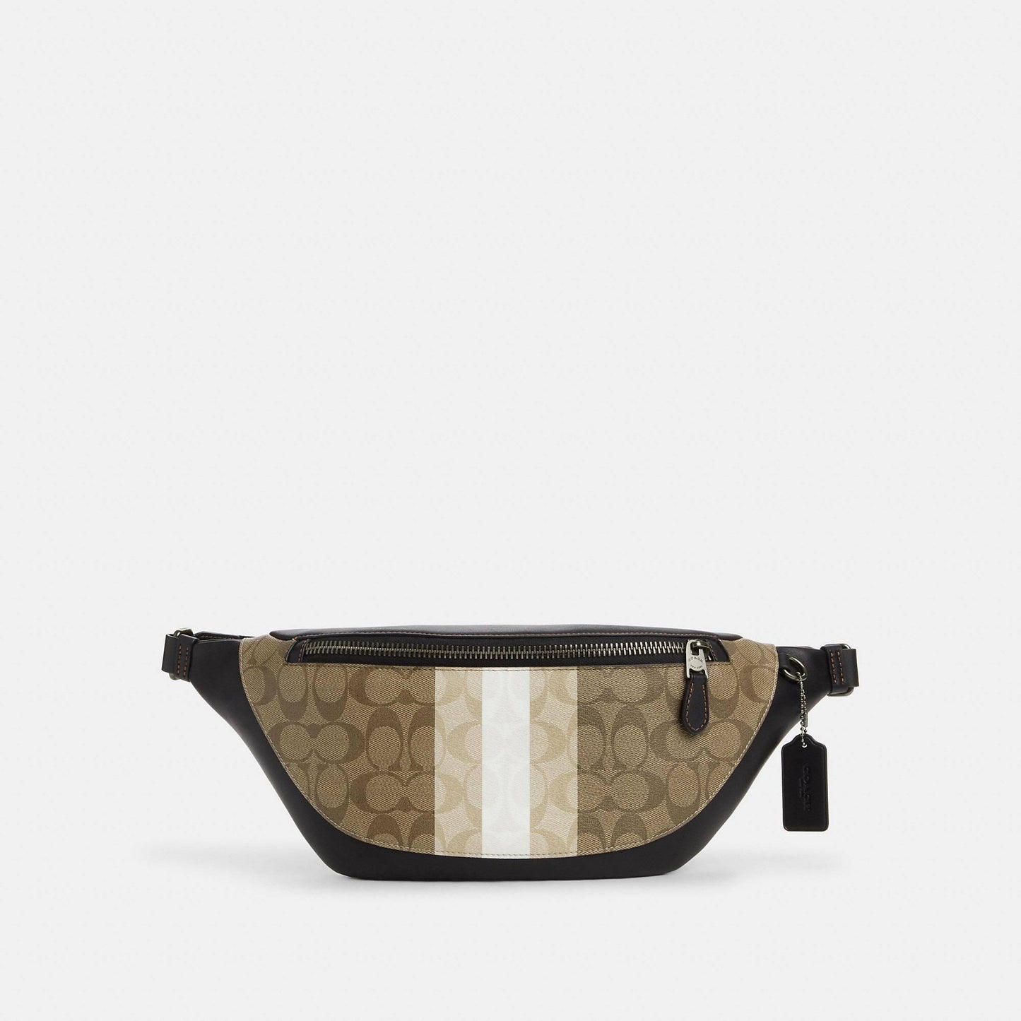 Warren Belt Bag In Blocked Signature Canvas With Varsity Stripe